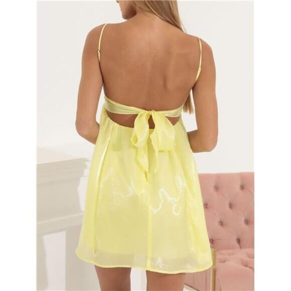 Tie Back Spaghetti Strap Mini Dress - Picture 15 of 16